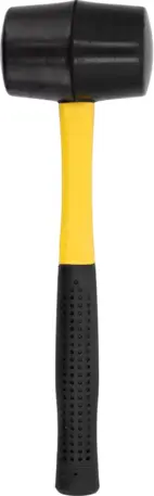 Gummiklubba solid svart/gul, 56 mm diam. 630g