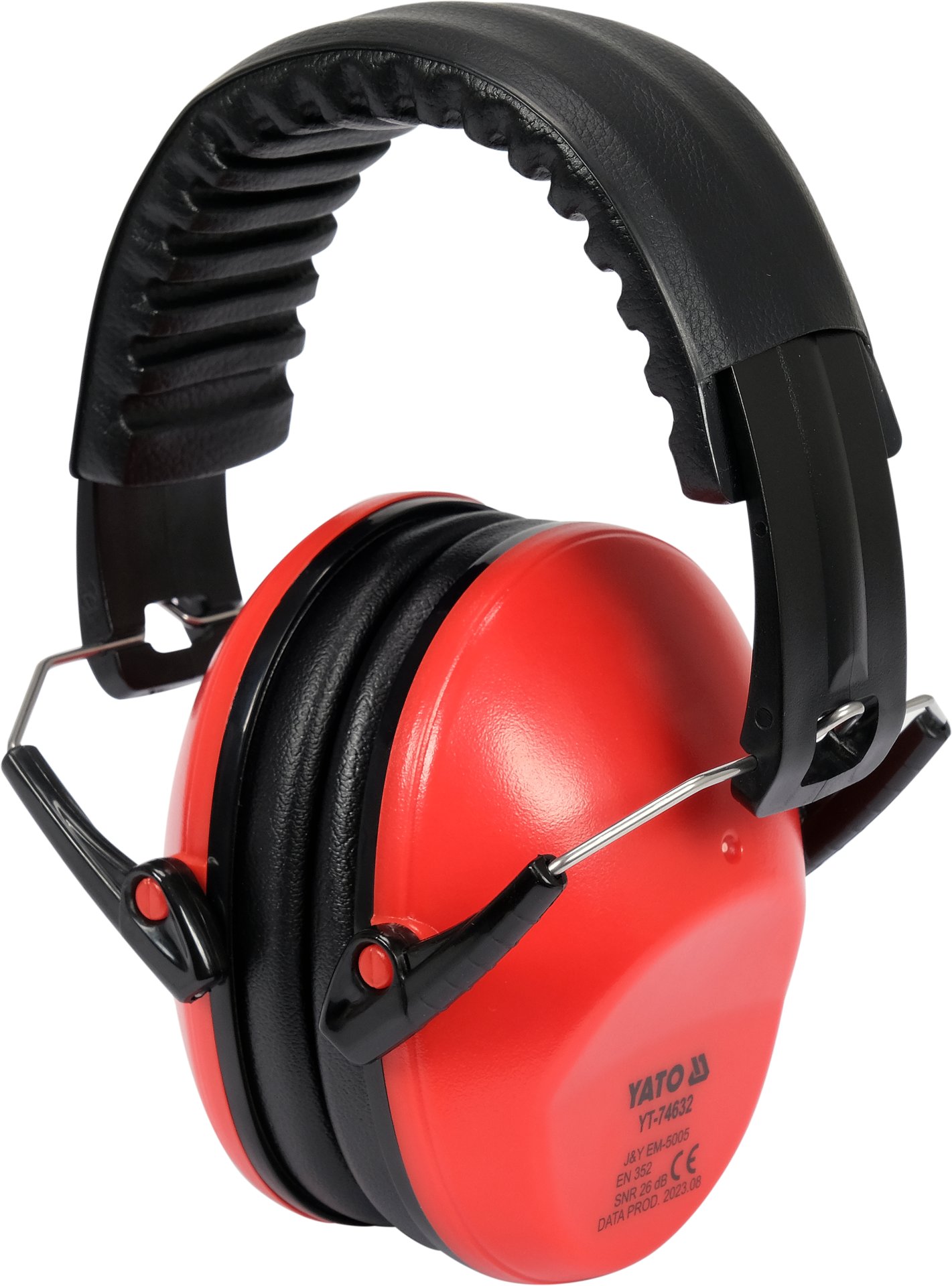 Hörselskydd, röd, med bygel (SNR-26 db)