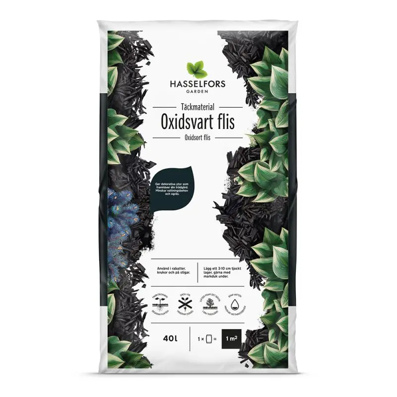 Hasselfors Flis Oxidsvart 40 L