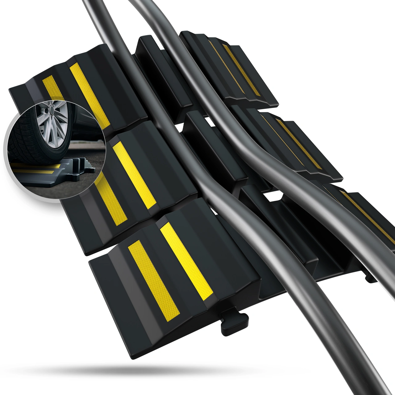 Överkörningsskydd för slang/kabel, 2 kanaler. Max 20 ton