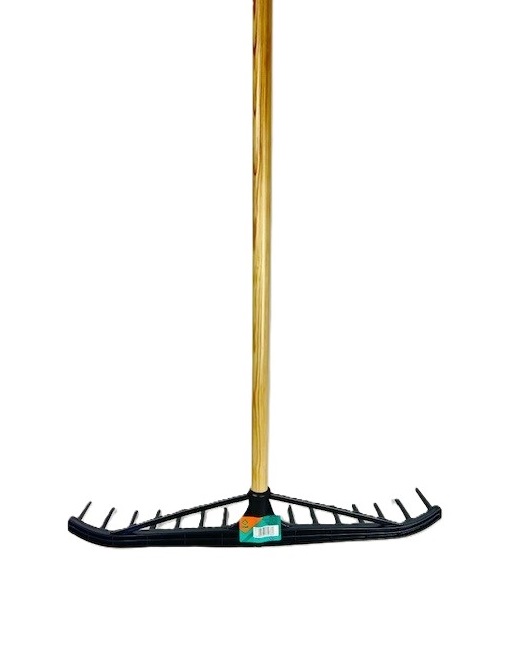 Hökratta 16 pinnar, svart plast 55cm med skaft
