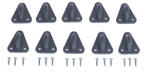 Fästkrok till lastnät med skruv (10-pack)