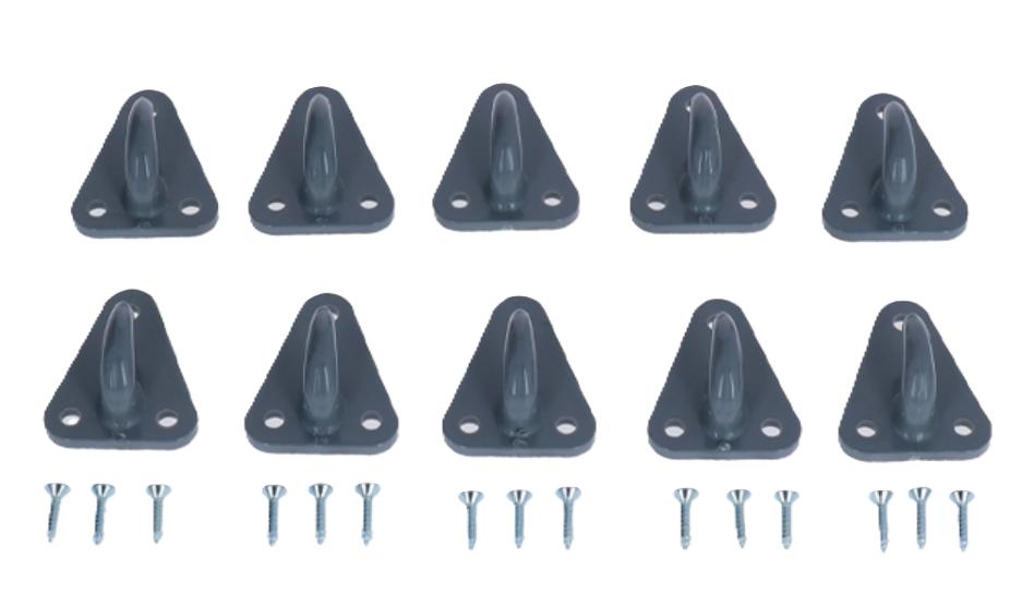 Fästkrok till lastnät med skruv (10-pack)