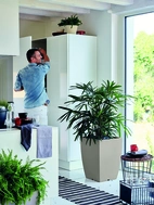 Vaso Genesis quadrato H 60cm, 82L, Ljusgrå