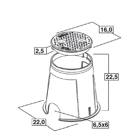 Ventilbrunn 16x22x22,5