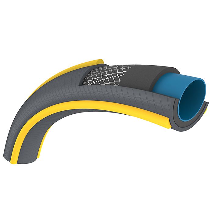 Slang Ultramax grå/gul 12,5mm x 25m Ftalatfri