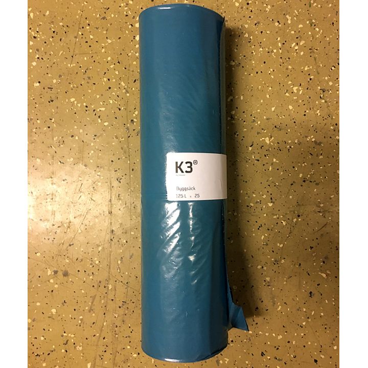 Sopsäck blå K3 25 pack 125L, Extra stark (6r/kart)