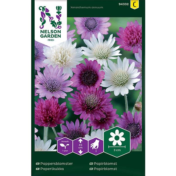 Pappersblomster, bl färger, v22