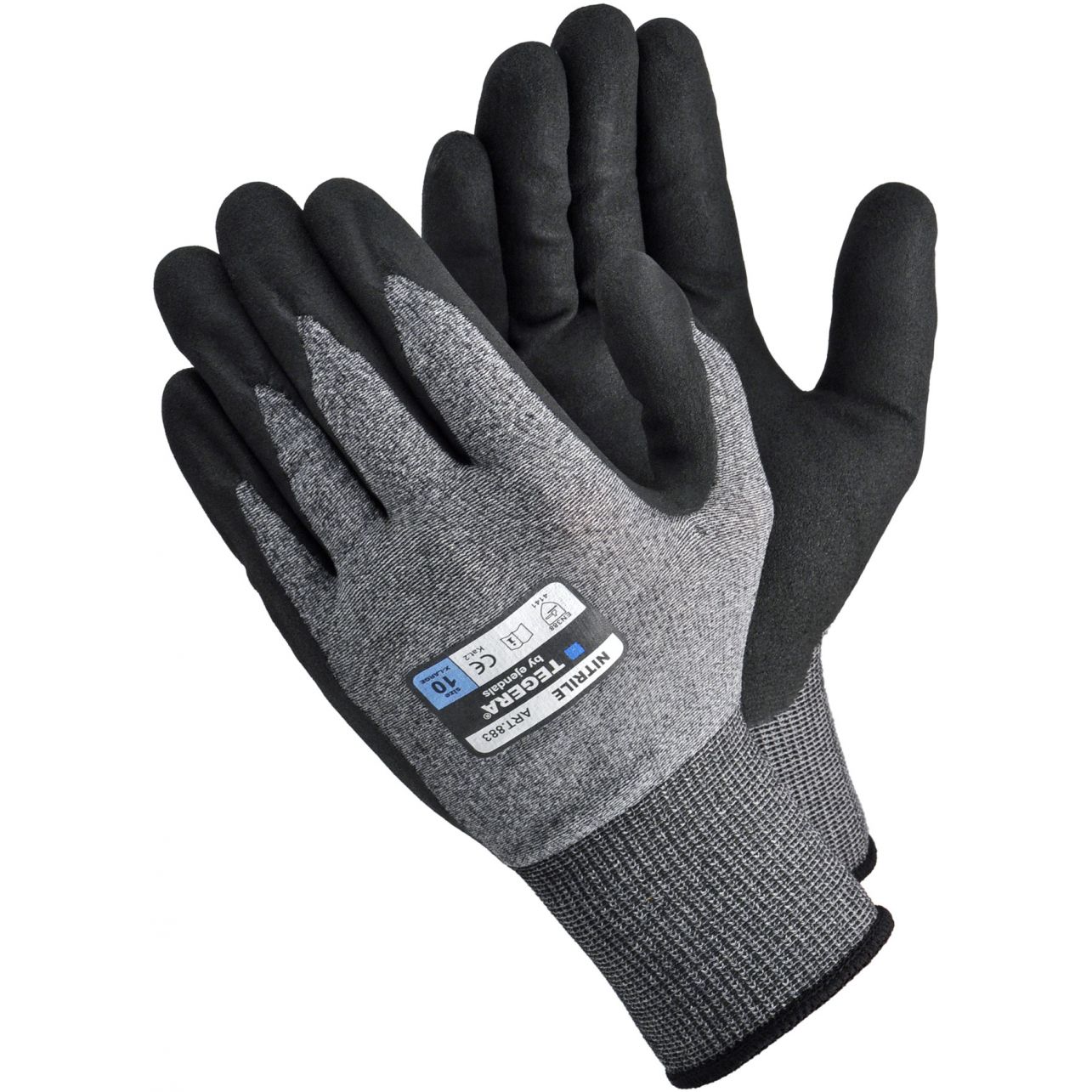 Nitrildoppad nylon/spandex-handske svart/grå