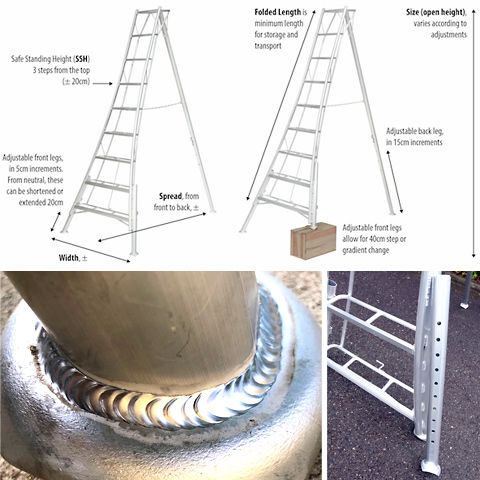 ARS Stege med justerbara ben