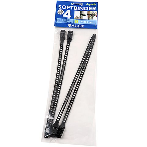 Softbinder 4 pin/pack, svart