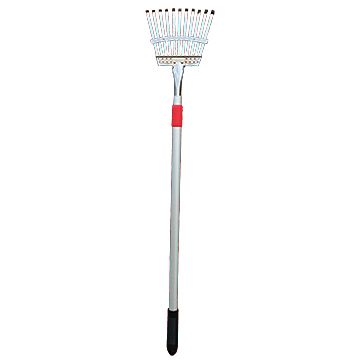 Barnel Smal Räfsa i metall med teleskopskaft