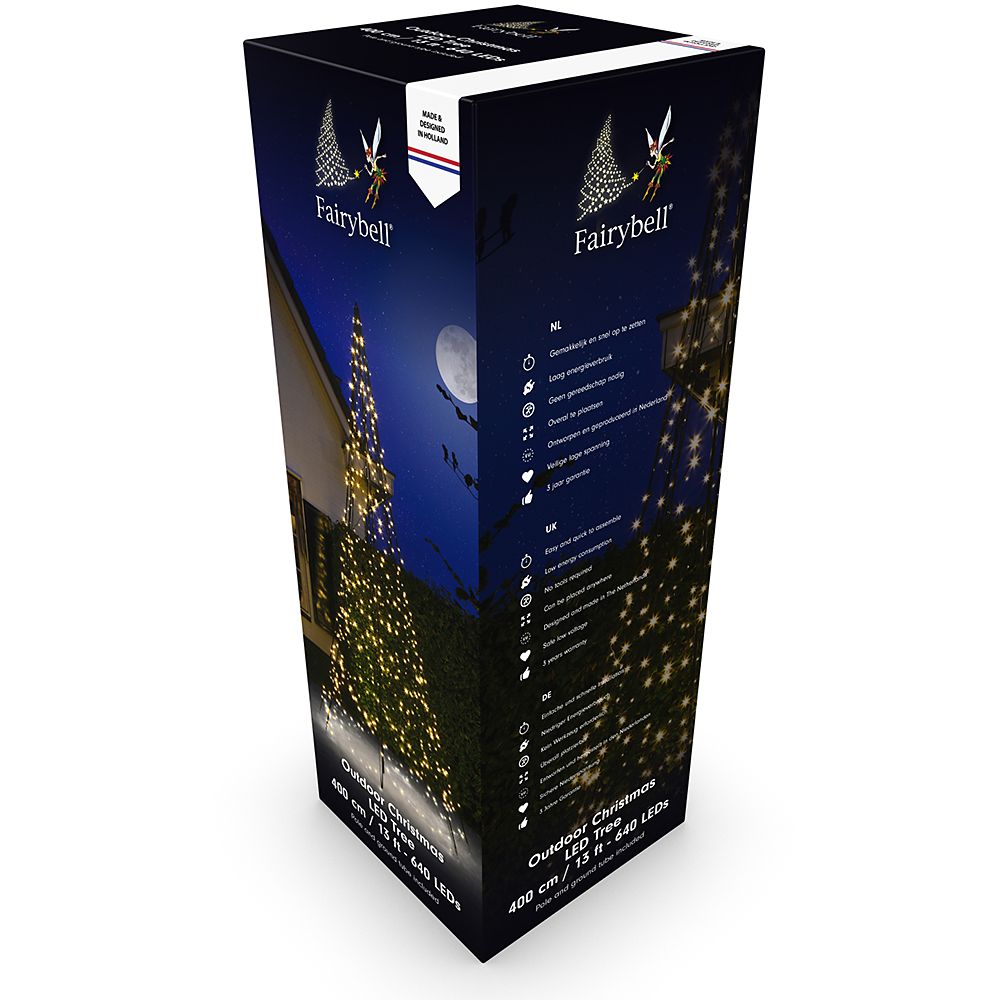 Fairybell Ljusgran (Varmvit) med stolpe