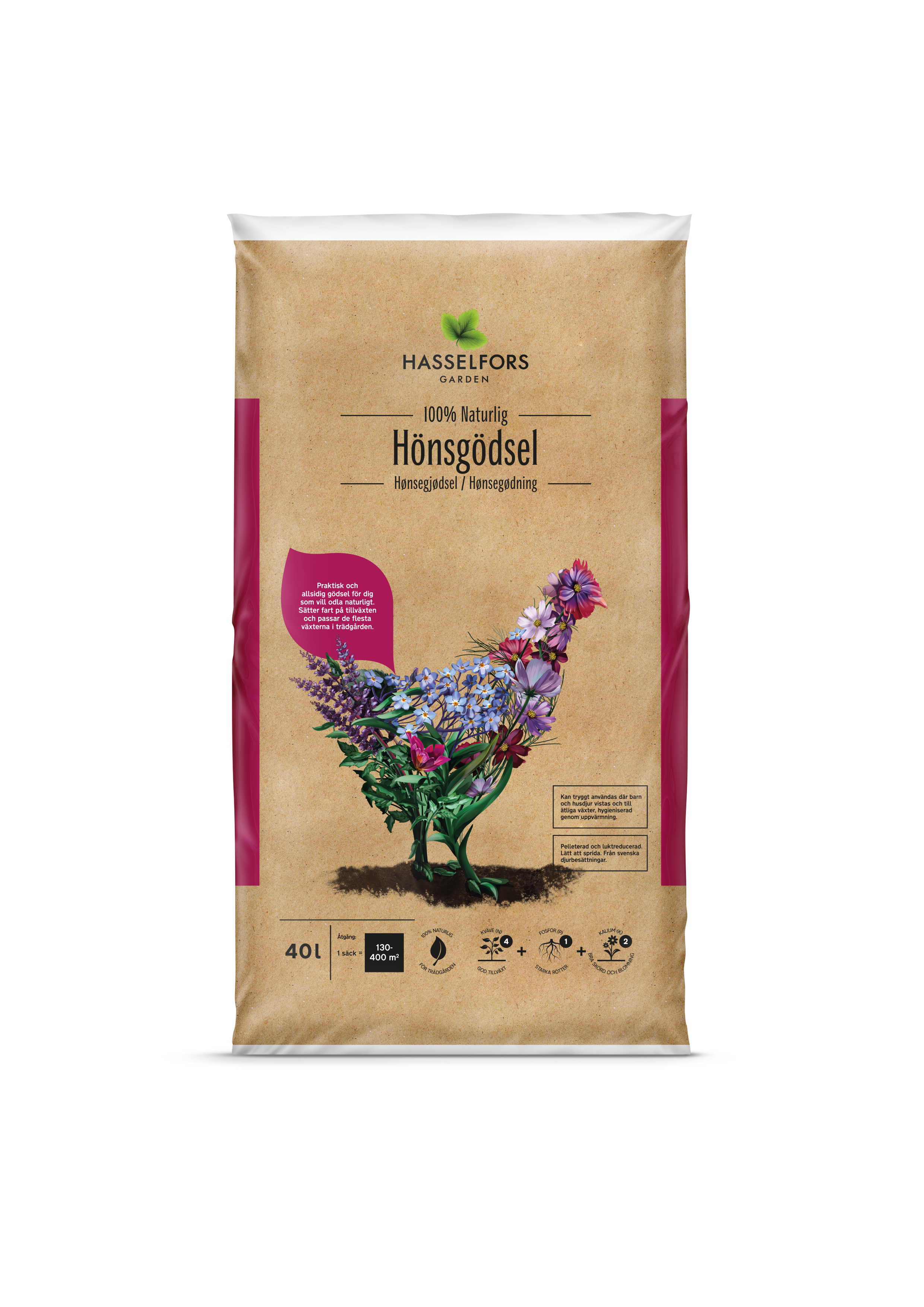 Hasselfors Hönsgödsel 40L