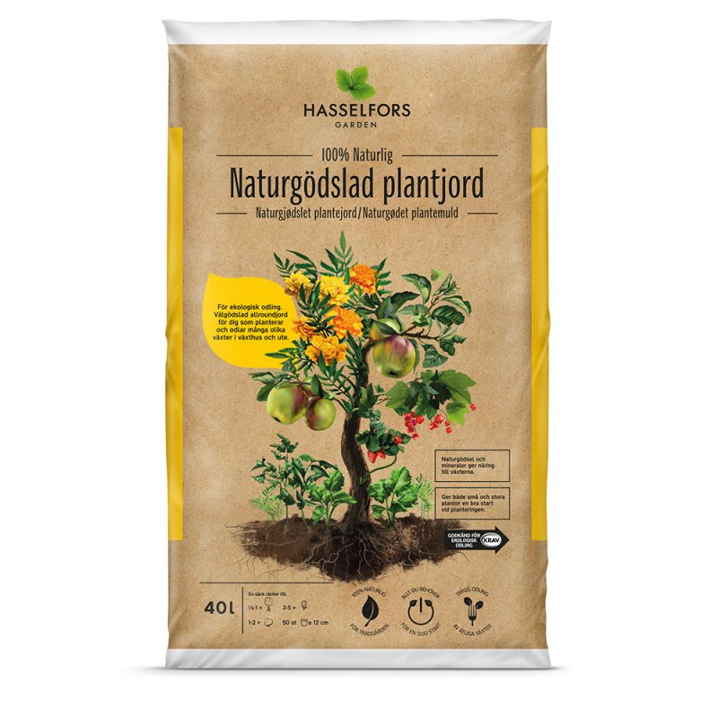 Hasselfors Naturgödslad Plantjord 40L (endast hel pall)