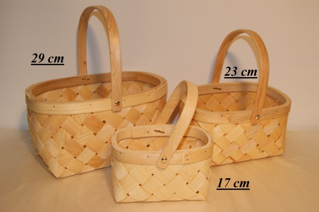 Korgar med handtag 3 pack (29, 23 och 17 cm)