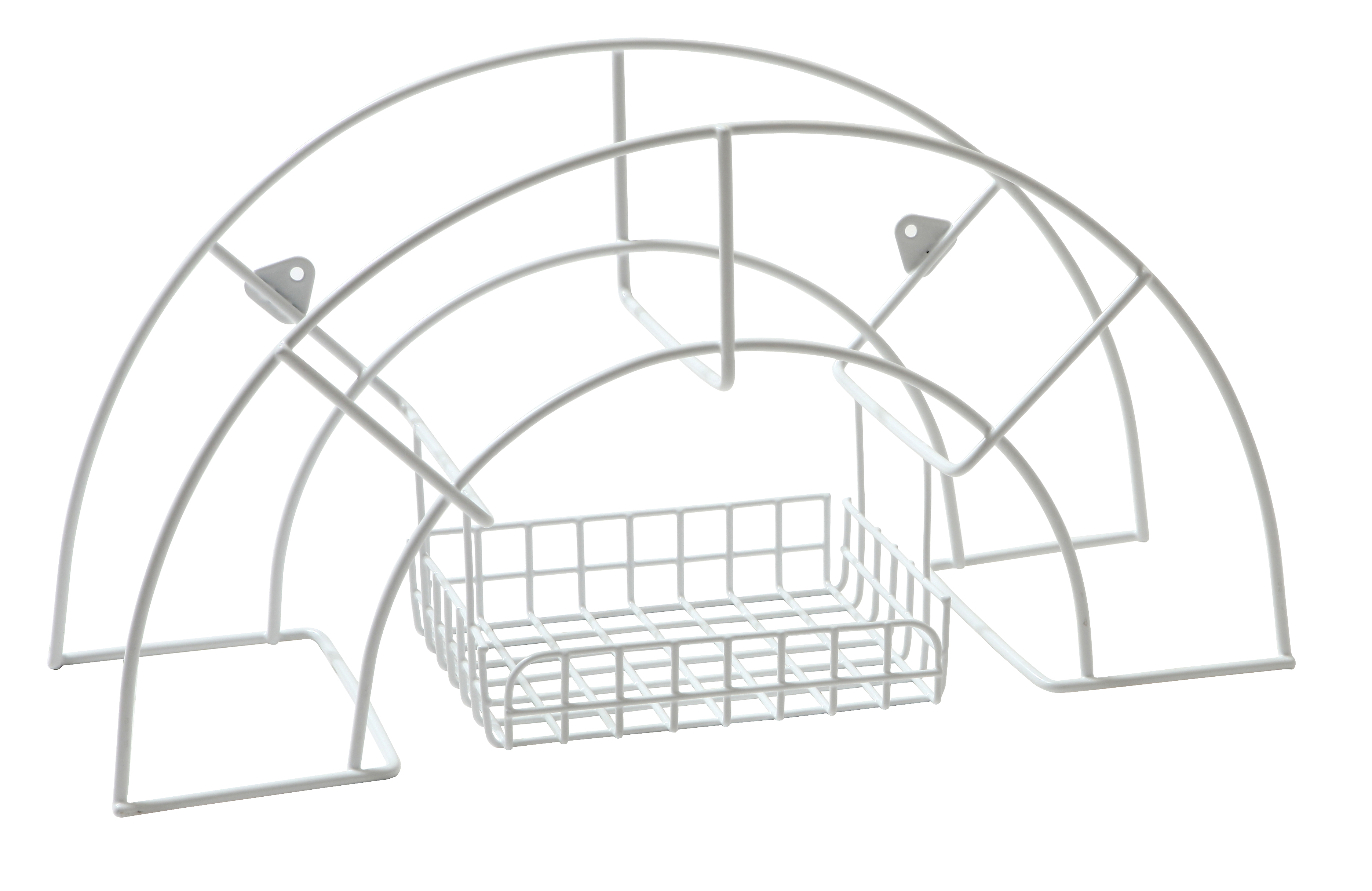 Slanghållare vägg metall vit f 60m m korg