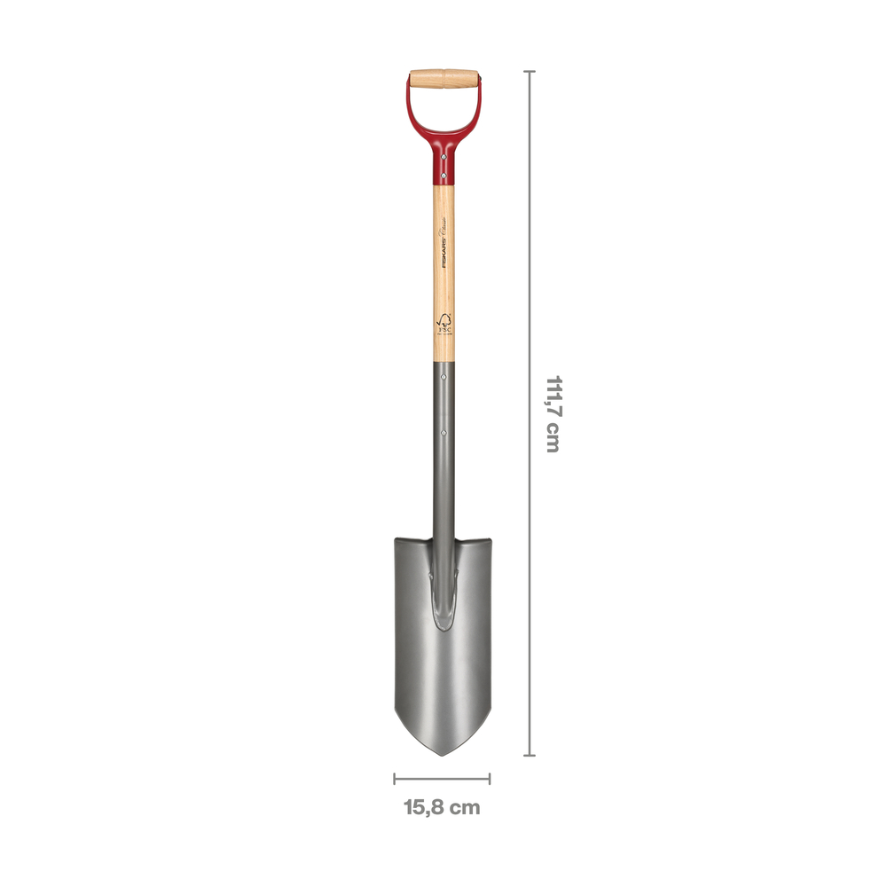 Fiskars Classic Pro slungspade grå FSC