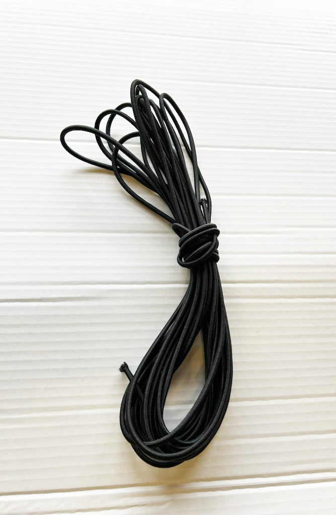 Gummilina till lastnät 5mm, 10m rulle, Svart