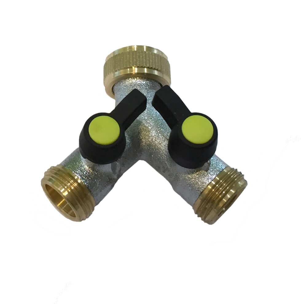 2-vägsventil i förnicklad mässing. Reglerbar R20