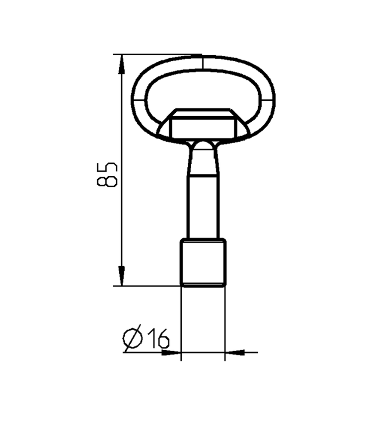 Emka nyckel Crown type för soptunnor