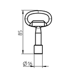 Emka nyckel Crown type för soptunnor