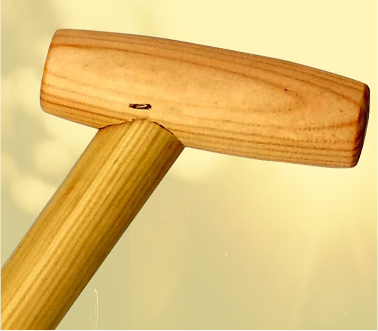 Träskaft m. vinkla krycka, Tapp lackad Ø26mm x150cm (i