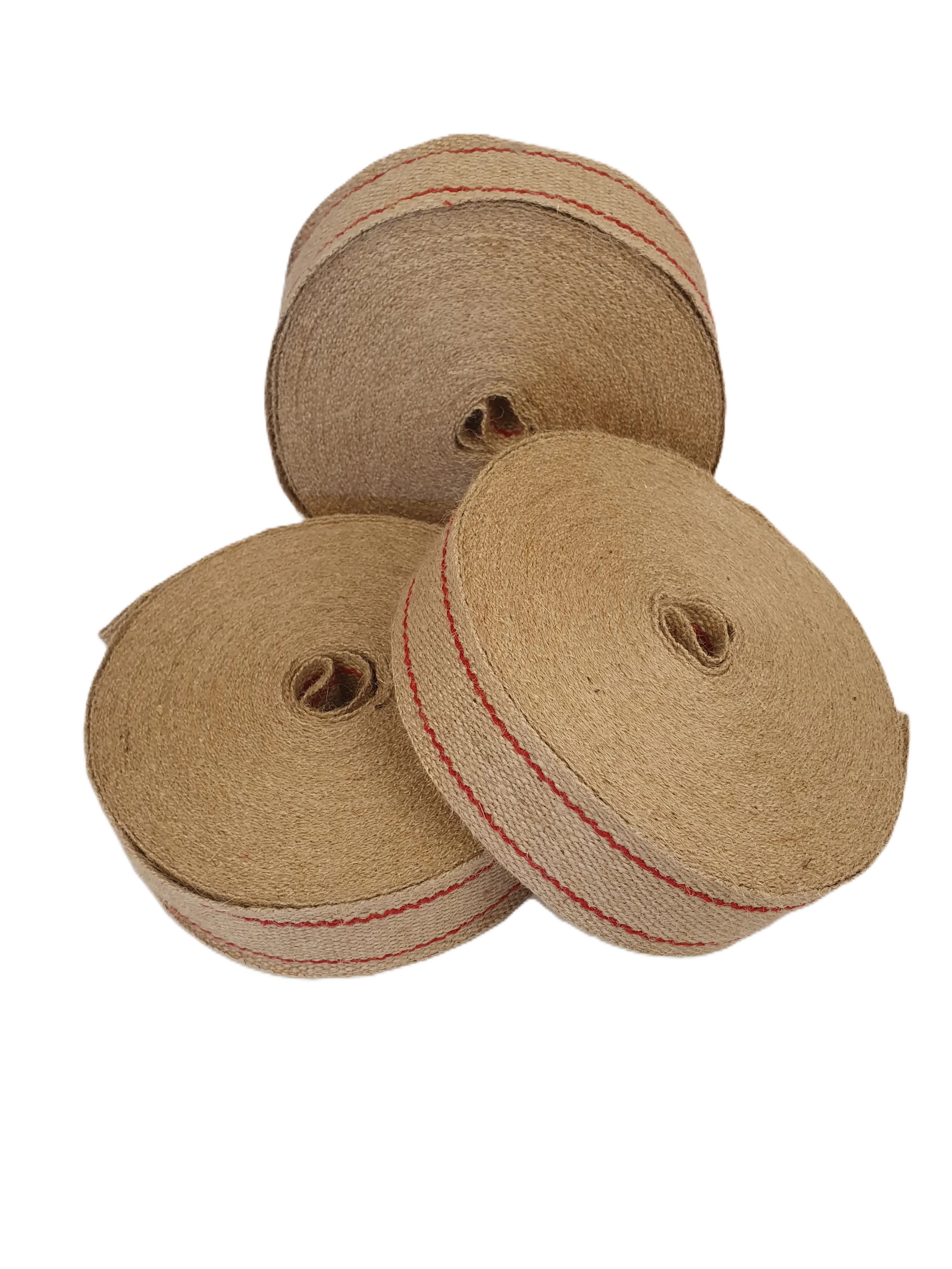 Sadelgjord jute 60mm, 25m (20) röd söm