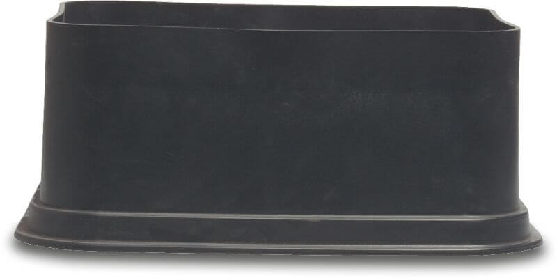 Rekantgulär ventilbox förlängare PP svart type VBA-07777