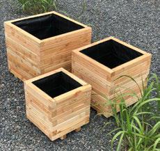 Träblomlåda Fyrkantig, Lärkträ 80x80x80cm (ca 400l)