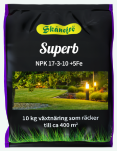Gödsel Skånefrö Superb 17-3-10+5Fe 15kg