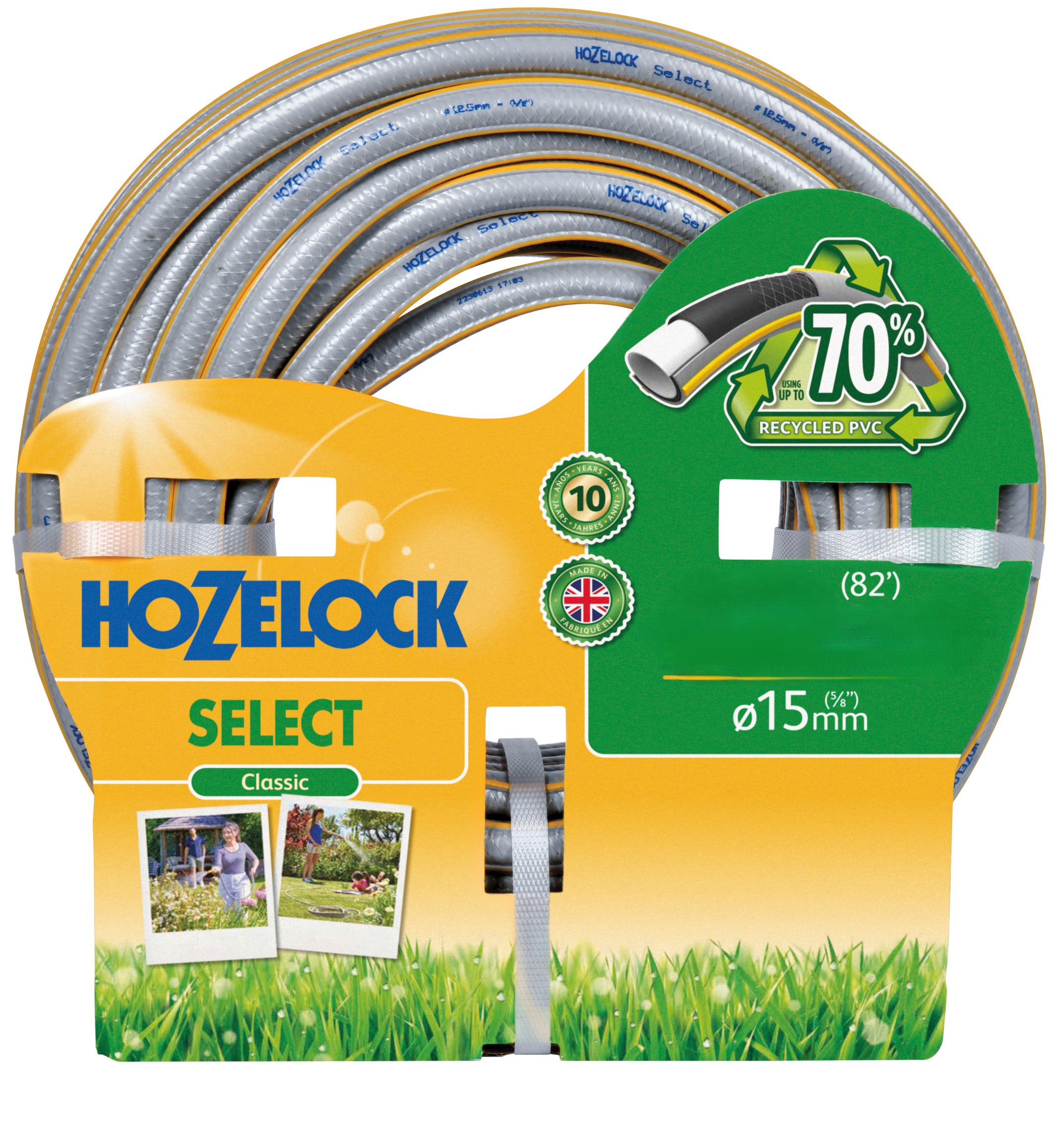 Slang Select grå/gul 12,5mm x 50m Ftalatfri