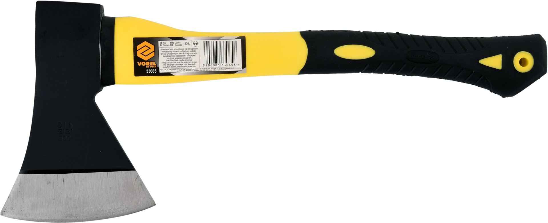 Yxa med glasfiberskaft/gummihandtag